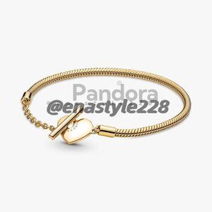 Pandora Heart T-Bar Snake Chain Bracelet